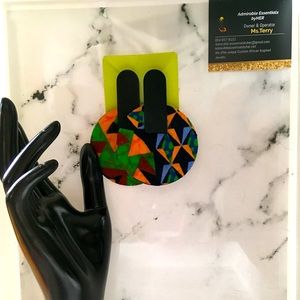 Handmade African print drop circle Earrings.